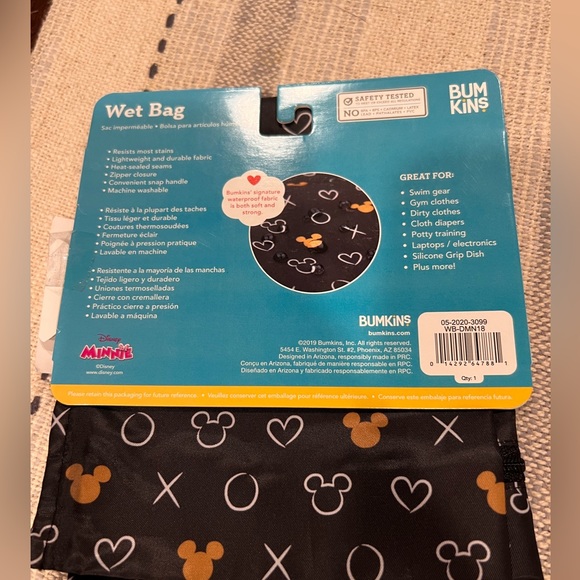 Disney Bumpkin Brand New Wet Bag Mickey Mouse Black and Gold - Picture 2 of 2